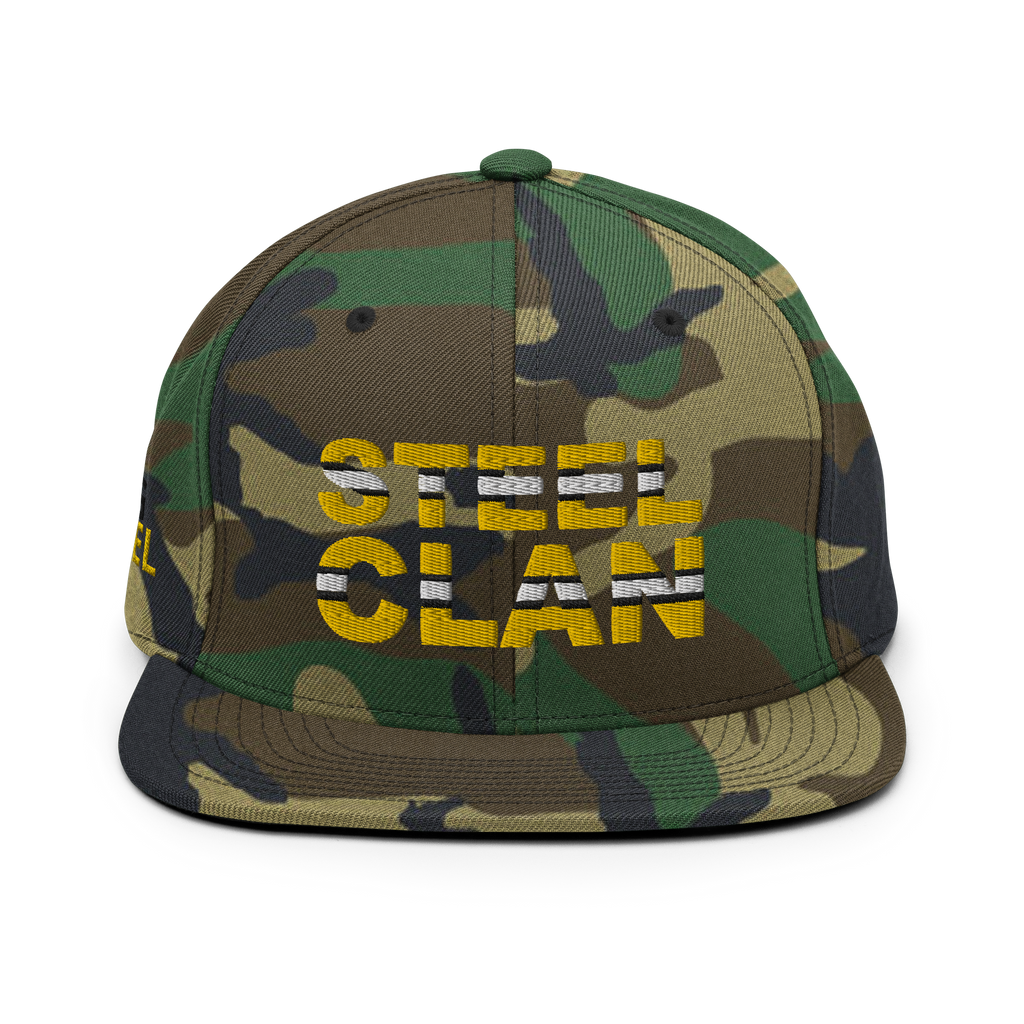 Steel Clan Camo Personalized Snapback Hat
